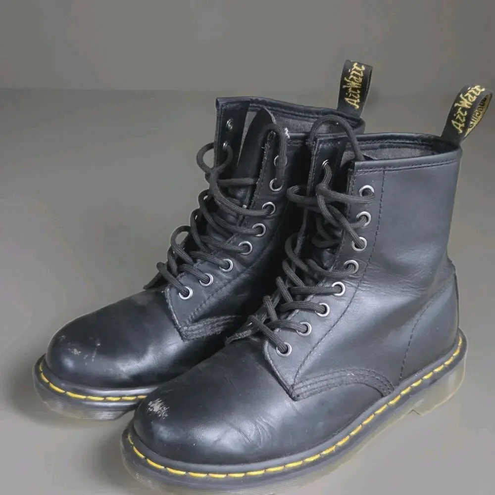 Dr Martens Boots Nappa Leather 1460 Men's US 6 8-Eye Lace Up Chunky Lug Sole